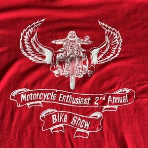 Men’s red motorcycle short sleeve tee